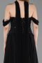 Robe de Soirée Longue Mousseline Noir ABU6221