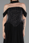 Robe de Soirée Longue Mousseline Noir ABU6221