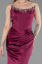 Robe Queue de Poisson Satin Longue ABU6109