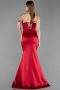 Robe Queue de Poisson Longue Satin Rouge ABU6222
