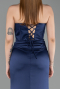 Robe Queue de Poisson Longue Satin Bleu Marine ABU6222
