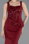 Robe de Soirée Longue Rouge Bordeaux ABU6225