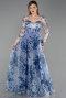 Robe de Soirée Longue Bleu Marine ABU6226