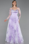 Robe de Soirée Longue Lilas ABU6226