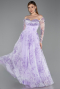 Robe de Soirée Longue Lilas ABU6226