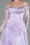 Robe de Soirée Longue Lilas ABU6226