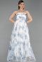 Robe de Soirée Longue Bleu Marine ABU6228
