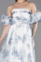 Robe de Soirée Longue Bleu Marine ABU6228