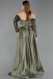 Robe de Soirée Longue Satin Kaki ABU6230