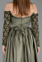 Robe de Soirée Longue Satin Kaki ABU6230