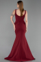 Robe de Soirée Grande Taille Longue Rouge Bordeaux ABU6248