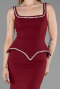 Robe de Soirée Grande Taille Longue Rouge Bordeaux ABU6248
