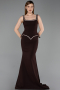 Robe de Soirée Grande Taille Longue Brun ABU6248
