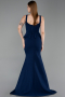 Robe de Soirée Grande Taille Longue Bleu Marine ABU6248