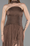 Robe de Soirée Longue Mousseline Brun ABU6233