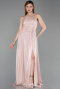 Robe de Soirée Longue Mousseline Poudre ABU6233