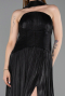 Robe de Soirée Longue Mousseline Noir ABU6233