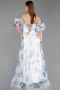 Robe de Soirée Longue Bleu Marine ABU6228