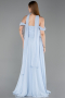 Robe Grande Taille Longue Mousseline Bleu clair ABU6247