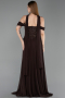Robe Grande Taille Longue Mousseline Brun ABU6247
