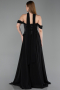 Robe Grande Taille Longue Mousseline Noir ABU6247