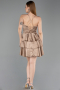 Robe de Cérémonie Courte Satin Cuivre ABK2640