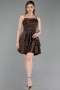 Robe de Cérémonie Courte Satin Brun ABK2640