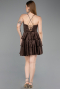 Robe de Cérémonie Courte Satin Brun ABK2640