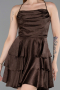 Robe de Cérémonie Courte Satin Brun ABK2640