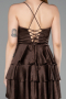 Robe de Cérémonie Courte Satin Brun ABK2640