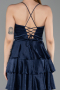 Robe de Cérémonie Courte Satin Bleu Marine ABK2640