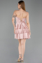 Robe de Cérémonie Courte Satin Poudre ABK2640