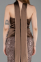 Robe de Soirée Longue Perlé Brun ABU6234