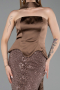 Robe de Soirée Longue Perlé Brun ABU6234