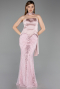 Robe de Soirée Longue Perlé Poudre ABU6234