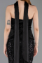 Robe de Soirée Longue Perlé Noir ABU6234