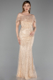 Robe de Soirée Longue Squameuse Or ABU6237