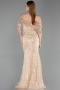 Robe de Soirée Longue Squameuse Or ABU6237