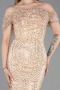Robe de Soirée Longue Squameuse Or ABU6237