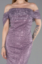 Robe de Soirée Longue Squameuse Lavande ABU6237