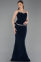 Robe de Soirée Longue Bleu Marine ABU6239