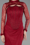 Robe de Soirée Longue Dantelle Rouge Bordeaux ABU6207