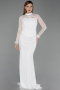Robe de Soirée Longue Dantelle Blanc ABU6207