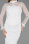 Robe de Soirée Longue Dantelle Blanc ABU6207