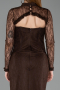 Robe de Soirée Longue Dantelle Brun ABU6207