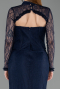 Robe de Soirée Longue Dantelle Bleu Marine ABU6207