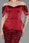 Robe de Soirée Longue Squameuse Rouge Bordeaux ABU6243