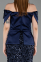 Robe de Soirée Longue Squameuse Bleu Marine ABU6243