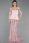 Robe de Soirée Longue Squameuse Poudre ABU6243