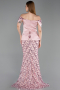 Robe de Soirée Longue Squameuse Poudre ABU6243